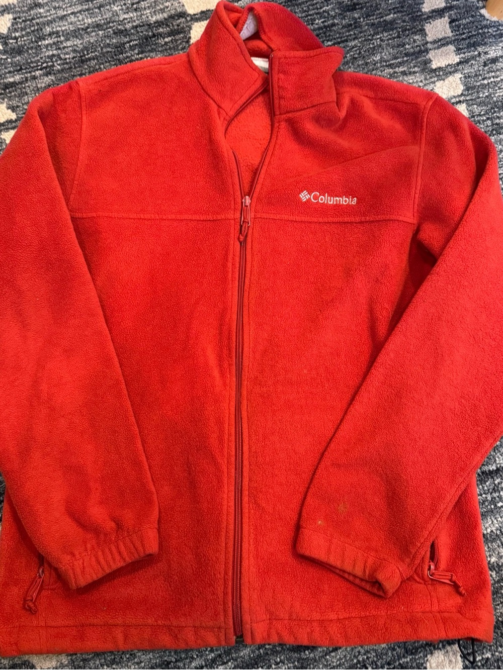 Columbia Men’s Rusty Orange Full-Zip Fleece Jacket Size Large
